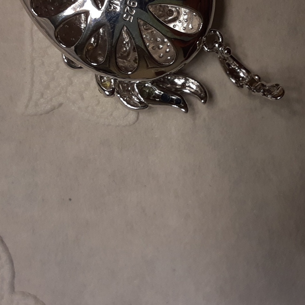 925 Genuine Multi Sapphire Mask Pendant with Chain. FIRM. - Picture 8 of 13
